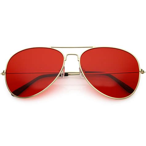 sunglasses with red tinted lenses.